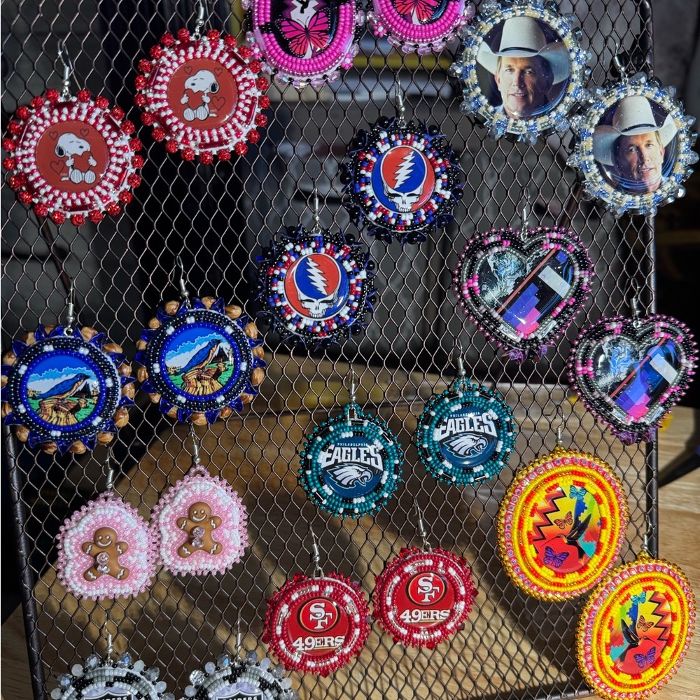 Colorful Beaded Earrings Set